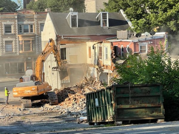 An old building being demolished.