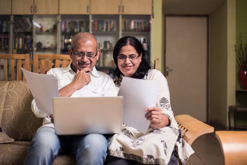 Couple looking at paperwork