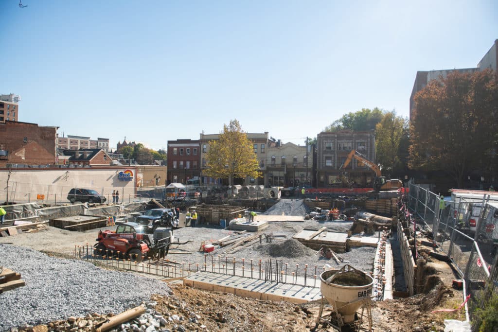 aerial view of construction site