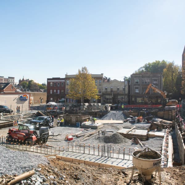 aerial view of construction site