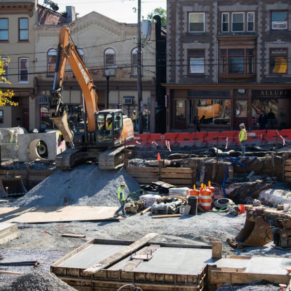 earth mover on construction site