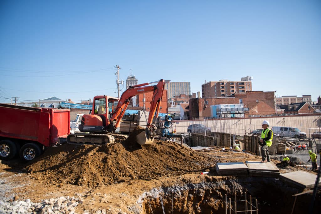 digger on construction site