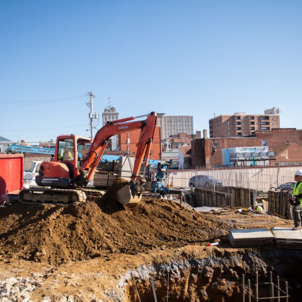 digger on construction site