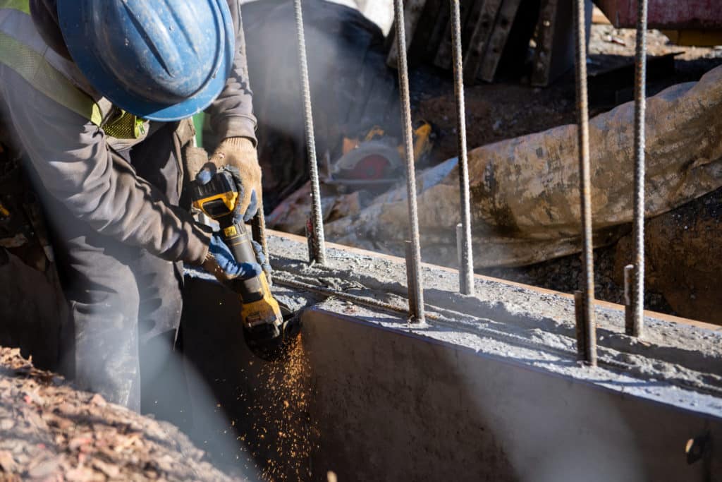 Construction crew member working