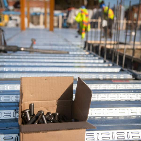 box of nails at construction site