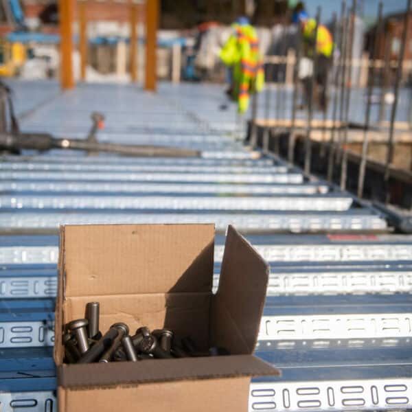 box of nails at construction site