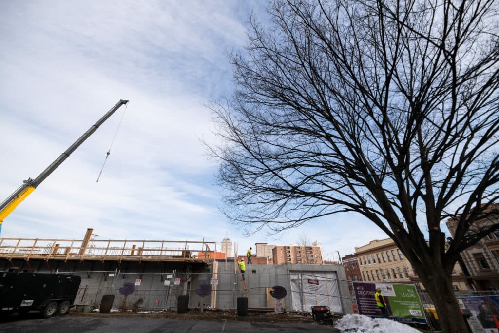 construction site from ground level