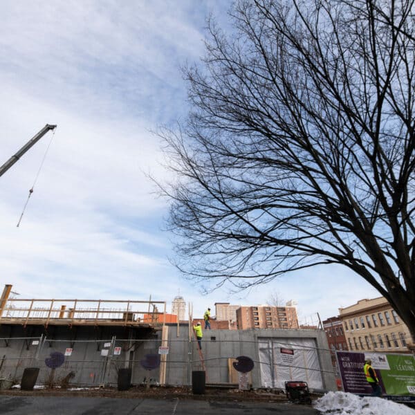 construction site from ground level