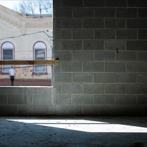 interior of concrete wall