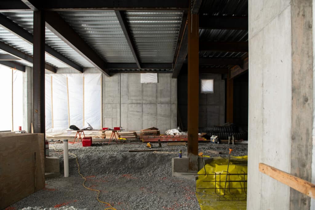 stone floor inside of construction site