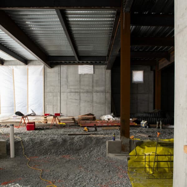 stone floor inside of construction site