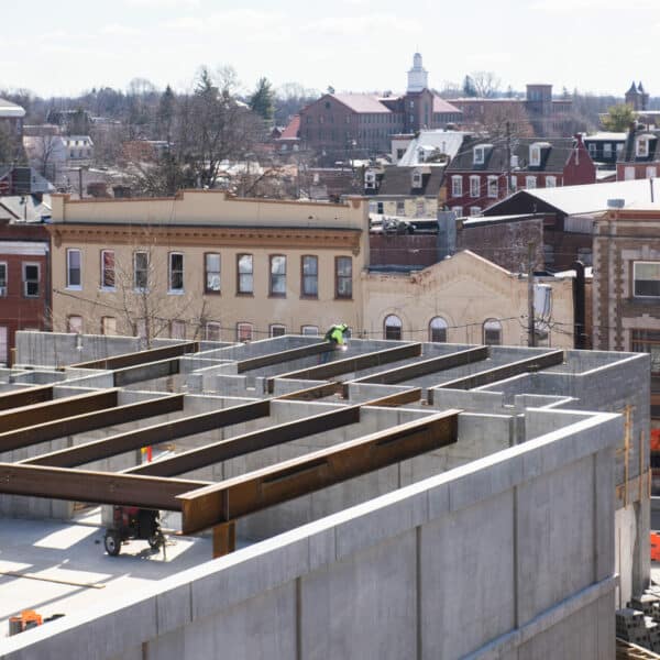 top view of building during construction