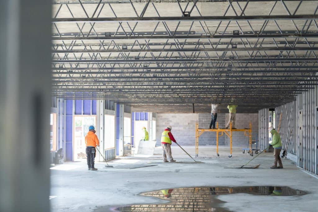 rafters inside of construction site