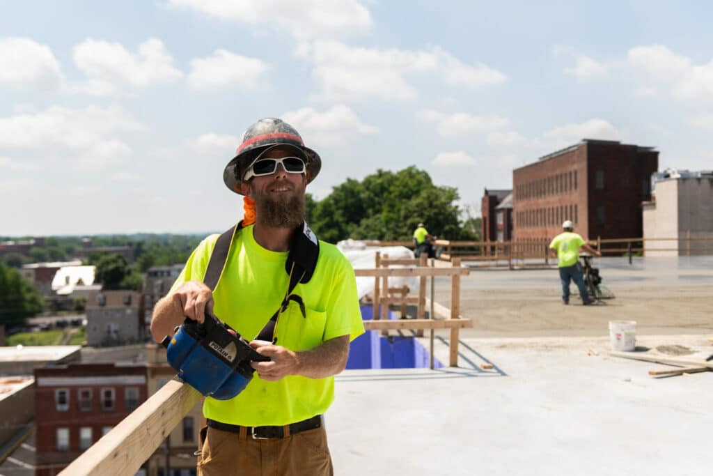 construction worker smiling