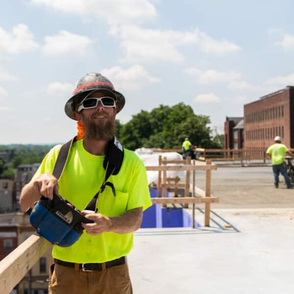 construction worker smiling