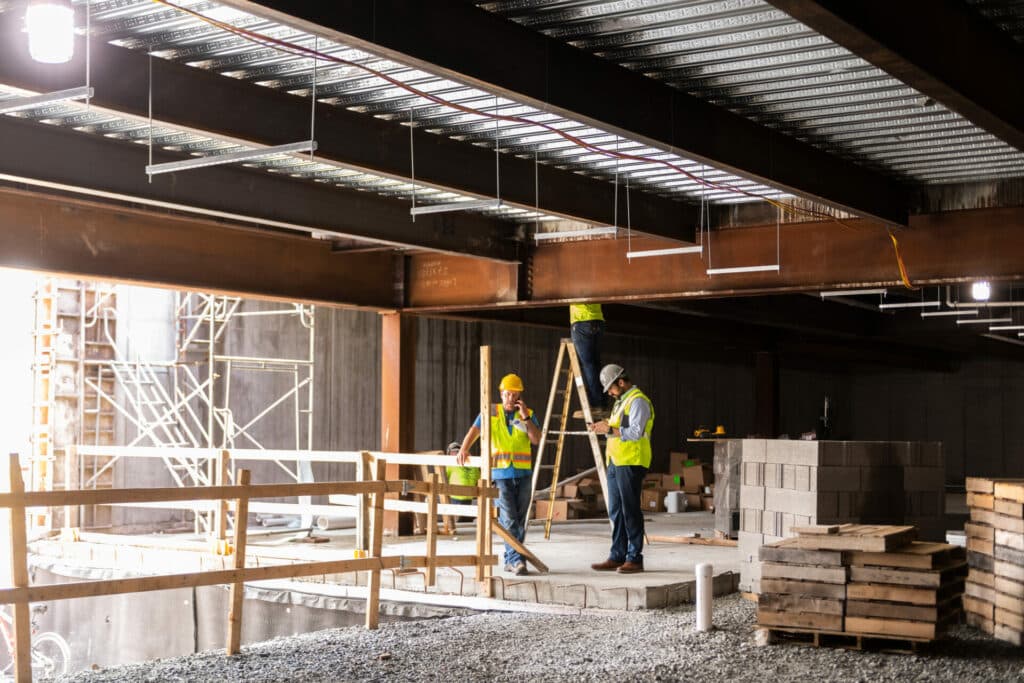 inside building under new construction