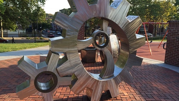 Changing gears sculpture