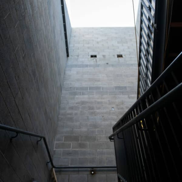 concrete wall in stairwell