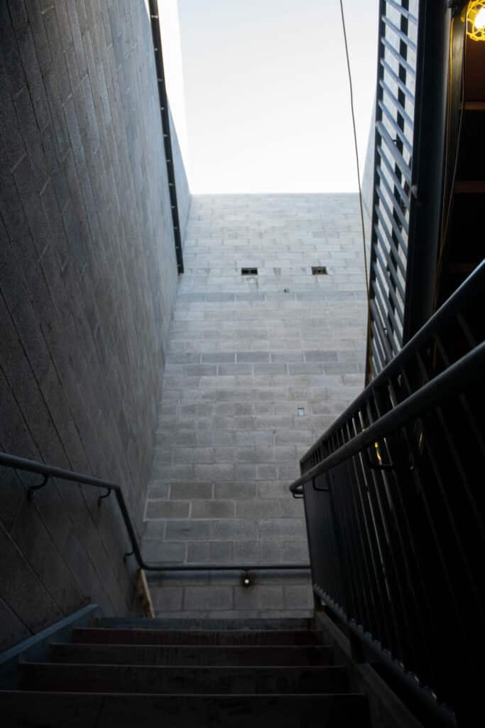 concrete wall in stairwell