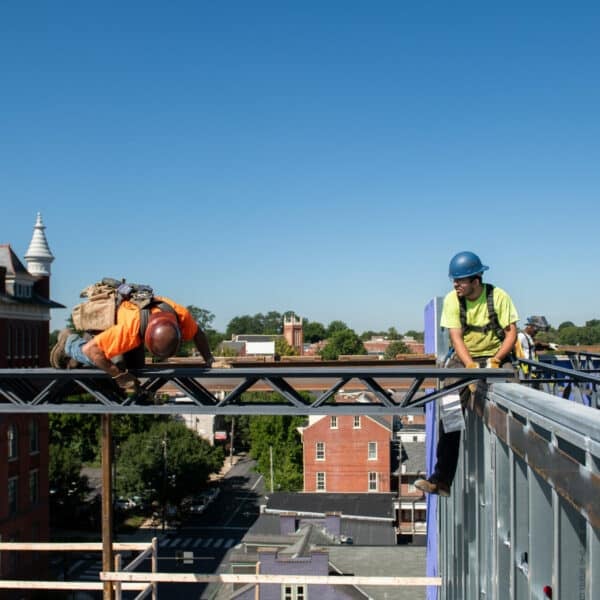 construction worker on beam