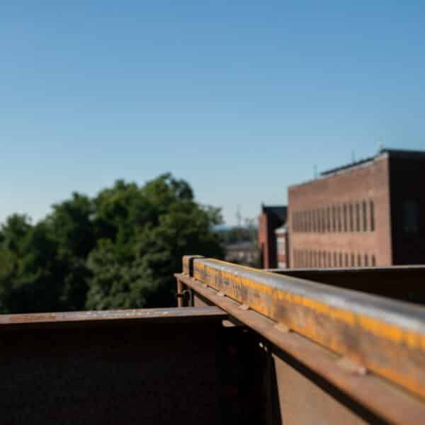 steal beam on top of building