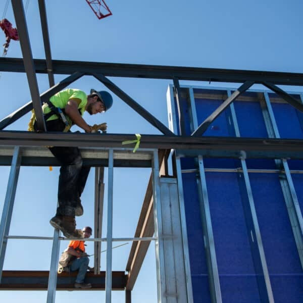 construction worker on beam