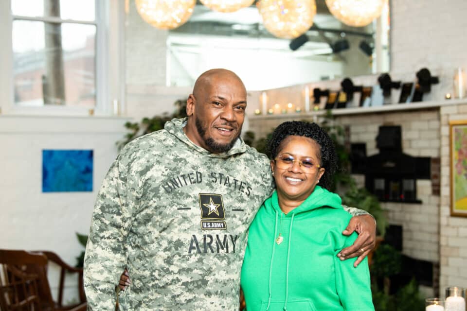 US Army Veteran and his wife at Landis Place on King Future Neighbor Event