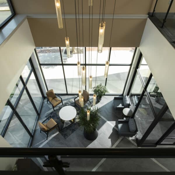 Overlooking lobby area from the balcony