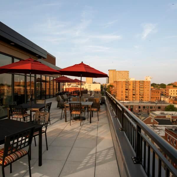 Outdoor balcony at Landis Place on King